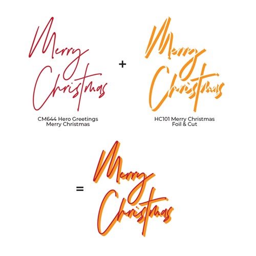 Simon Says Stamp! Hero Arts Clear Stamps MERRY CHRISTMAS GREETINGS CM644