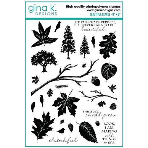 Simon Says Stamp! Gina K Designs BEAUTIFUL LEAVES Clear Stamps mm114