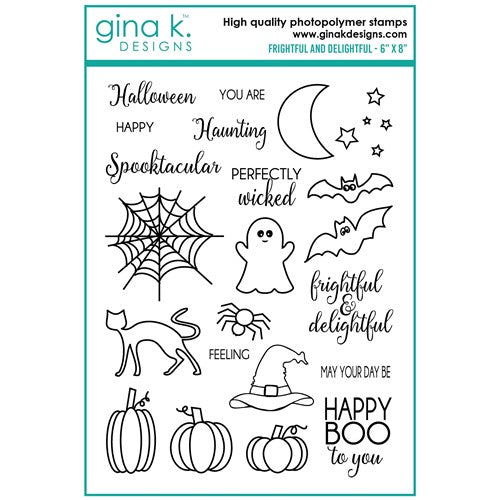 Simon Says Stamp! Gina K Designs FRIGHTFUL AND DELIGHTFUL Clear Stamps bs53