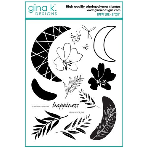 Simon Says Stamp! Gina K Designs HAPPY LIFE Clear Stamps lh31