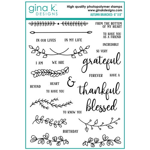 Simon Says Stamp! Gina K Designs AUTUMN BRANCHES Clear Stamps bs52