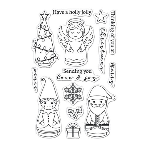 Simon Says Stamp! Hero Arts Clear Stamps HOLIDAY PEG DOLLS CM640
