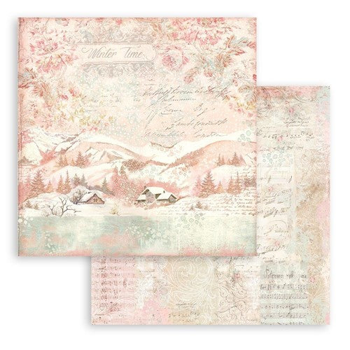 Simon Says Stamp! Stamperia SWEET WINTER BACKGROUNDS 8x8 Paper sbbs72
