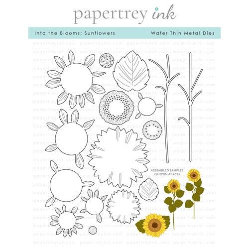 Simon Says Stamp! Papertrey Ink INTO THE BLOOMS SUNFLOWERS Dies PTI-0480