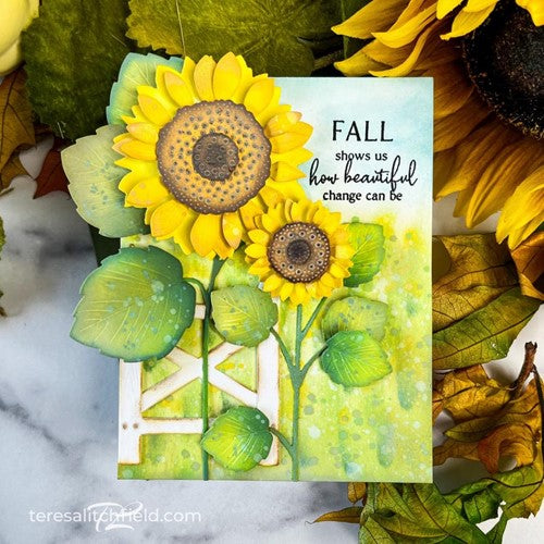 Simon Says Stamp! Papertrey Ink INTO THE BLOOMS SUNFLOWERS Dies PTI-0480