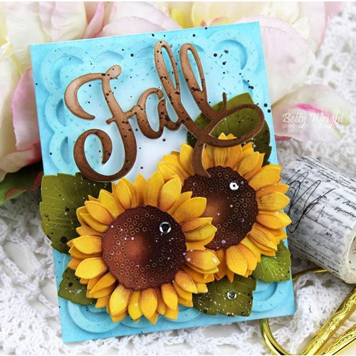 Simon Says Stamp! Papertrey Ink INTO THE BLOOMS SUNFLOWERS Dies PTI-0480