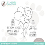 Simon Says Stamp! Simon Says Clear Stamps BIRTHDAY BALLOONS sss102551c Cozy Hugs