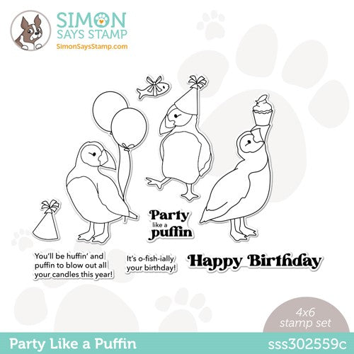 Simon Says Stamp! Simon Says Clear Stamps PARTY LIKE A PUFFIN sss302559c Cozy Hugs
