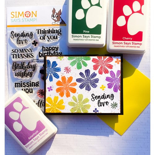 Simon Says Stamp! Simon Says Clear Stamps PICNIC FLORAL SENTIMENTS sss302594c Cozy Hugs