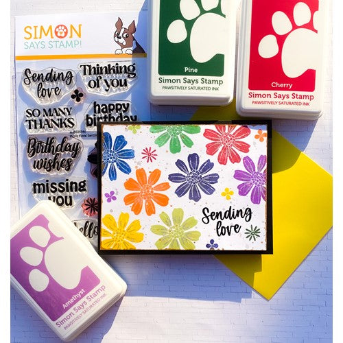 Simon Says Stamp! Simon Says Clear Stamps PICNIC FLORAL SENTIMENTS sss302594c Cozy Hugs