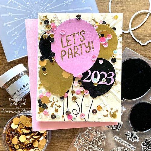 Simon Says Stamp! CZ Design Clear Stamps BALLOON GREETINGS cz273c Cozy Hugs