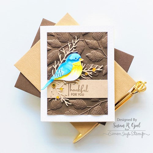 Simon Says Stamp! Simon Says Stamp Embossing Folder And Die LEAFY GREENS sfd265 Cozy Hugs