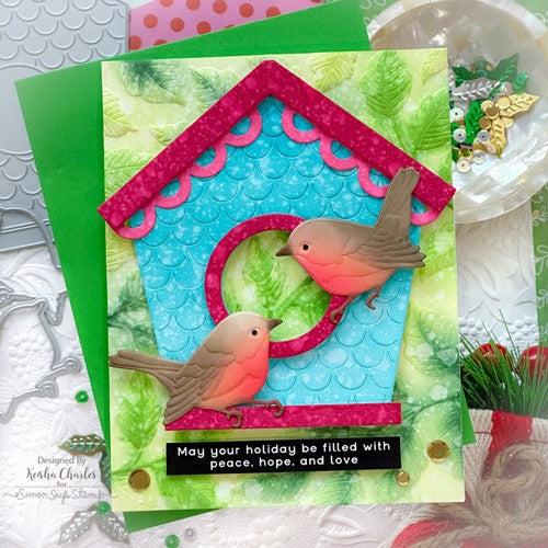 Simon Says Stamp! Simon Says Stamp Embossing Folder And Die LEAFY GREENS sfd265 Cozy Hugs | color-code:ALT3