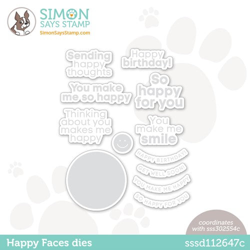 Simon Says Stamp! Simon Says Stamp HAPPY FACES Wafer Dies sssd112647c