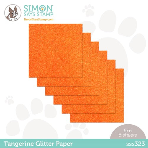 Simon Says Stamp! Simon Says Stamp Cardstock TANGERINE GLITTER 6x6 sss323 Stamptember