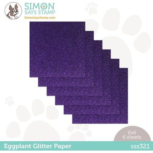 Simon Says Stamp! Simon Says Stamp Cardstock EGGPLANT GLITTER 6x6 sss321 Stamptember