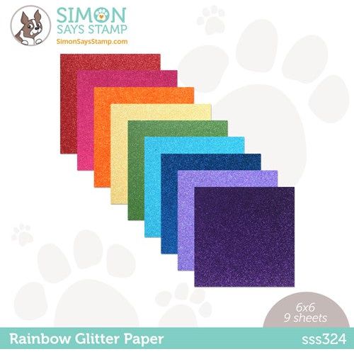 Simon Says Stamp! Simon Says Stamp Cardstock RAINBOW GLITTER 6x6 sss324 Stamptember