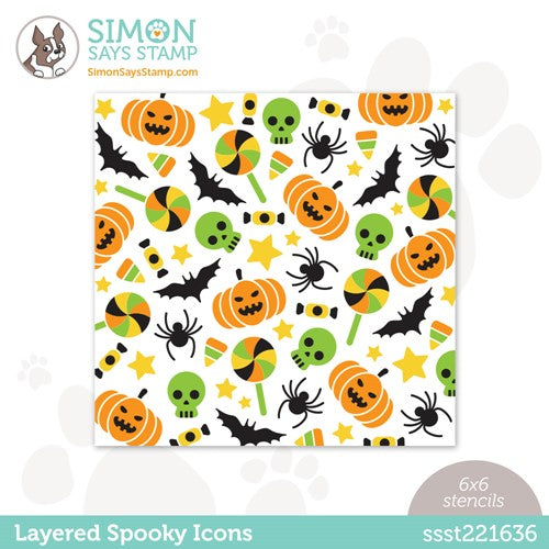 Simon Says Stamp! Simon Says Stamp Stencils LAYERED SPOOKY ICONS ssst221636