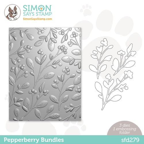 Simon Says Stamp! Simon Says Stamp Embossing Folder And Die PEPPERBERRY BUNDLES sfd279 Stamptember