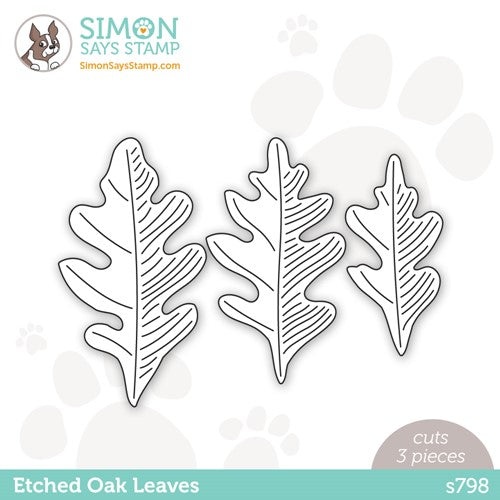 Simon Says Stamp! Simon Says Stamp ETCHED OAK LEAVES Wafer Dies s798 Stamptember