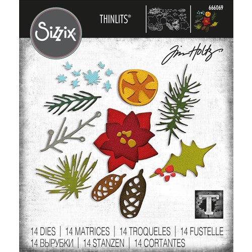 Simon Says Stamp! Tim Holtz Sizzix MODERN FESTIVE Thinlits Dies 666069
