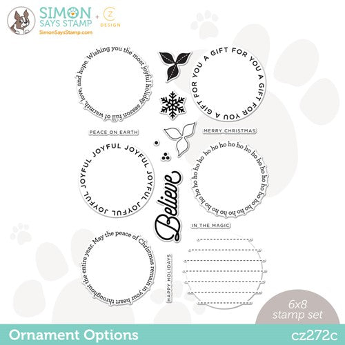 Simon Says Stamp! CZ Design Clear Stamps ORNAMENT OPTIONS cz272c Stamptember