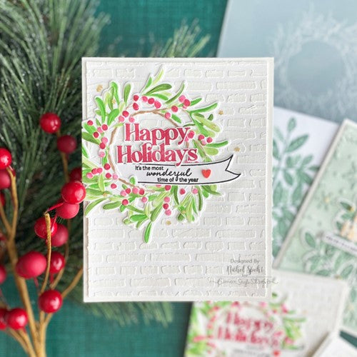 Simon Says Stamp! Altenew MISTLETOE WREATH 3D Embossing Folder ALT7318 | color-code:ALT4
