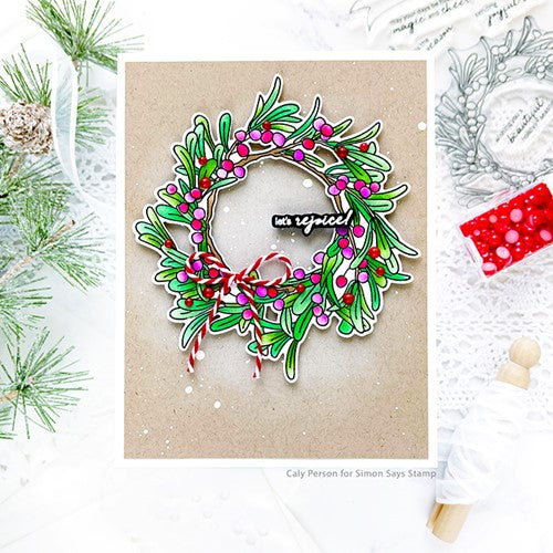 Simon Says Stamp! Altenew MISTLETOE WREATH 3D Embossing Folder ALT7318 | color-code:ALT5