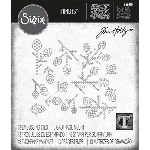 Simon Says Stamp! Tim Holtz Sizzix PINE PATTERNS Embossing Dies 666070