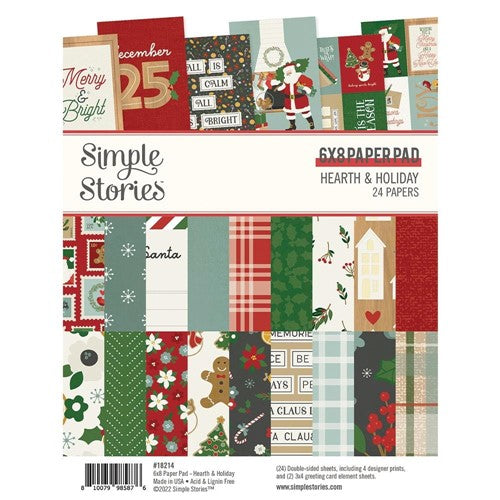 Simon Says Stamp! Simple Stories HEARTH AND HOLIDAY 6 x 8 Paper Pad 18214