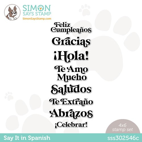 Simon Says Stamp! Simon Says Clear Stamps SAY IT IN SPANISH sss302546c Stamptember
