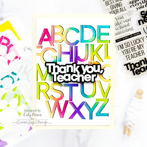 Simon Says Stamp! Simon Says Clear Stamps XL TEACHER GREETINGS sss202552c Stamptember | color-code:ALT0