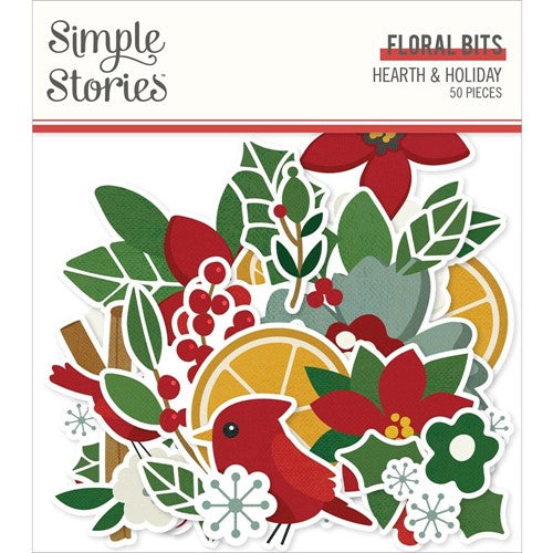 Simon Says Stamp! Simple Stories HEARTH AND HOLIDAY Floral Bits And Pieces 18219