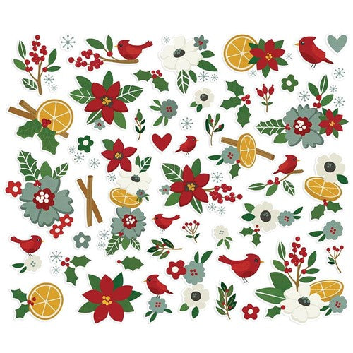 Simon Says Stamp! Simple Stories HEARTH AND HOLIDAY Floral Bits And Pieces 18219