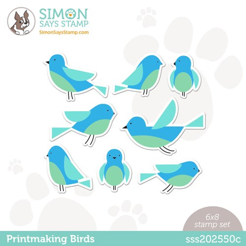 Simon Says Stamp! Simon Says Clear Stamps PRINTMAKING BIRDS sss202550c Stamptember