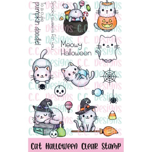 Simon Says Stamp! C.C. Designs CAT HALLOWEEN Clear Stamp Set ccd0306