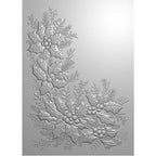 Simon Says Stamp! Crafter's Companion FLOURISHING HOLLY CORNER 3D Embossing Folder tts-ef5-3d-fhc