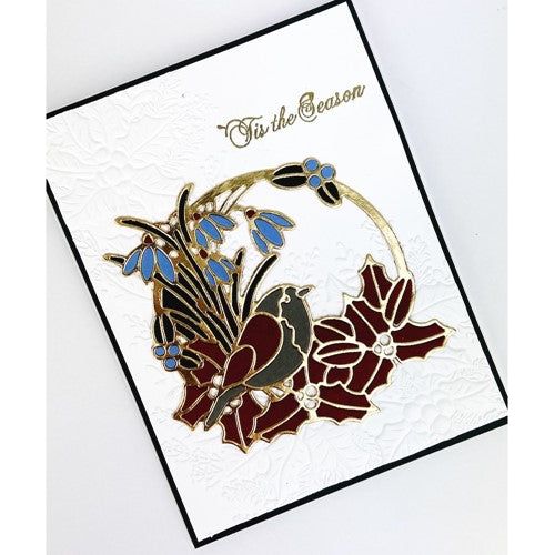Simon Says Stamp! Crafter's Companion FLOURISHING HOLLY CORNER 3D Embossing Folder tts-ef5-3d-fhc