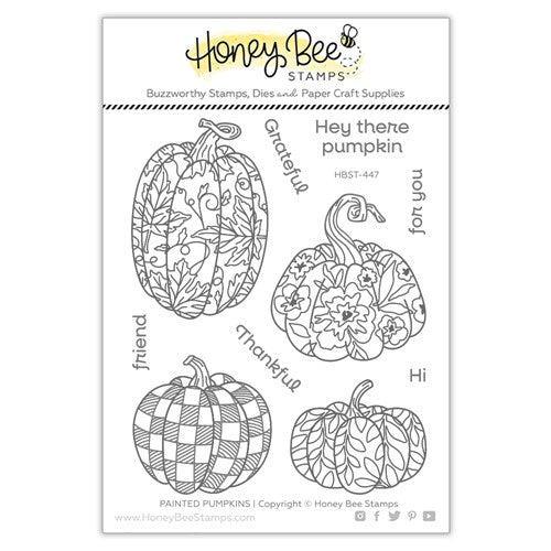 Simon Says Stamp! Honey Bee PAINTED PUMPKINS Clear Stamp Set hbst-447
