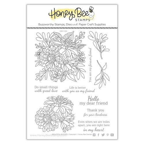 Simon Says Stamp! Honey Bee BEAUTIFUL BLOOMS Clear Stamp Set hbst-450