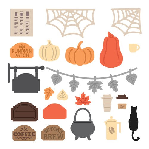 Simon Says Stamp! Honey Bee PUMPKIN SPICE MARKET CART ADD ON Dies hbds-psmar