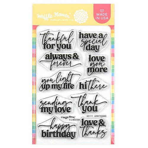 Simon Says Stamp! Waffle Flower LOVE THANKS Clear Stamps 421111