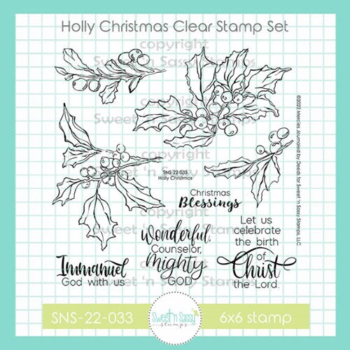 Simon Says Stamp! Sweet 'N Sassy HOLLY CHRISTMAS Clear Stamp Set sns-22-033