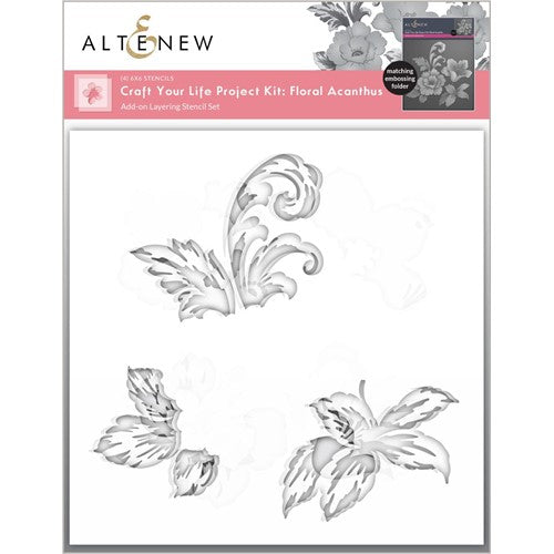 Simon Says Stamp! Altenew CRAFT YOUR LIFE PROJECT KIT FLORAL ACANTHUS Layering Stencil ALT7301-STS3