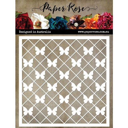 Simon Says Stamp! Paper Rose BUTTERFLY TRELLIS 6x6 Stencil 26497