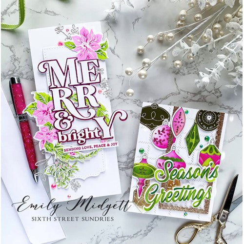 Simon Says Stamp! PinkFresh Studio BRUSHED SENTIMENTS HOLIDAY Stencil Set 174422 | color-code:ALT03