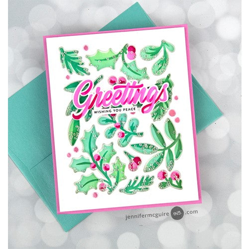 Simon Says Stamp! PinkFresh Studio BRUSHED SENTIMENTS HOLIDAY Stencil Set 174422 | color-code:ALT05