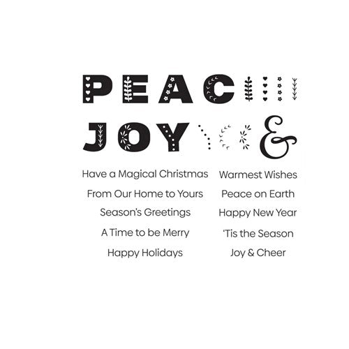 Simon Says Stamp! STP-140 Spellbinders PEACE AND JOY Clear Stamps