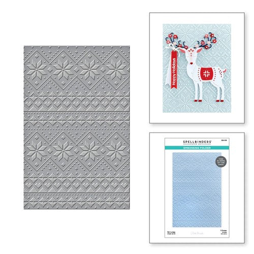Simon Says Stamp! SES-039 Spellbinders SKI LODGE Embossing Folder
