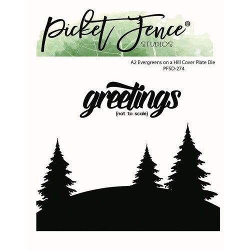Simon Says Stamp! Picket Fence Studios A2 EVERGREENS ON A HILL COVER PLATE Die pfsd274
